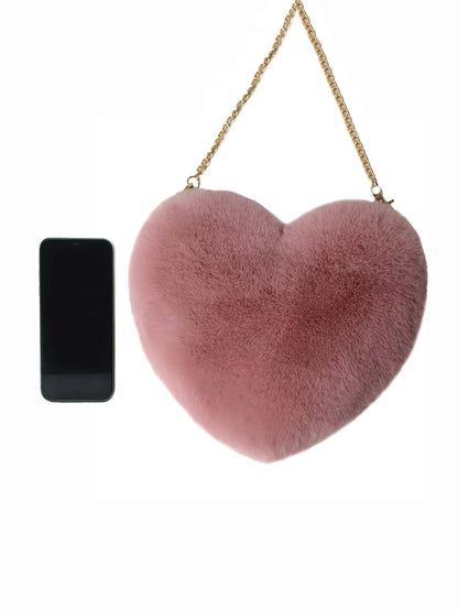 Bolso de corazón con cadena cruzada para mujer