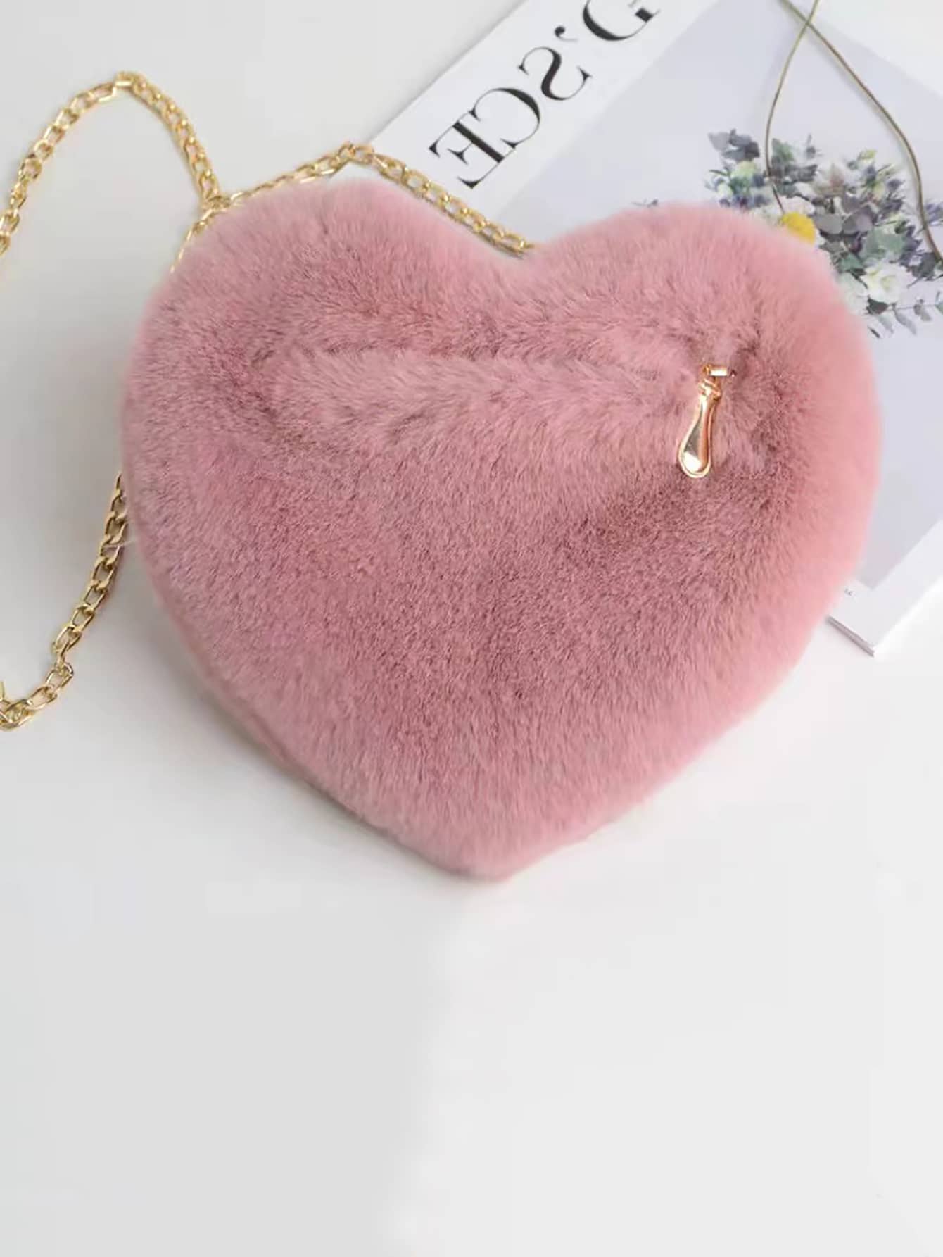 Bolso de corazón con cadena cruzada para mujer