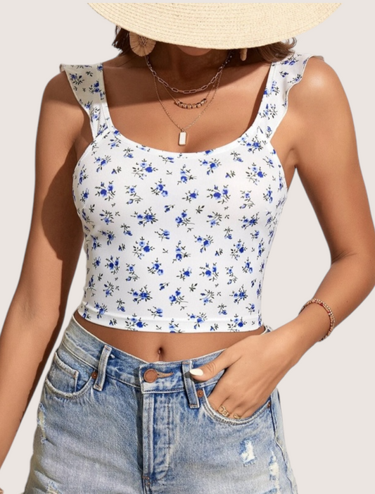 Top tank crop con estampado floral