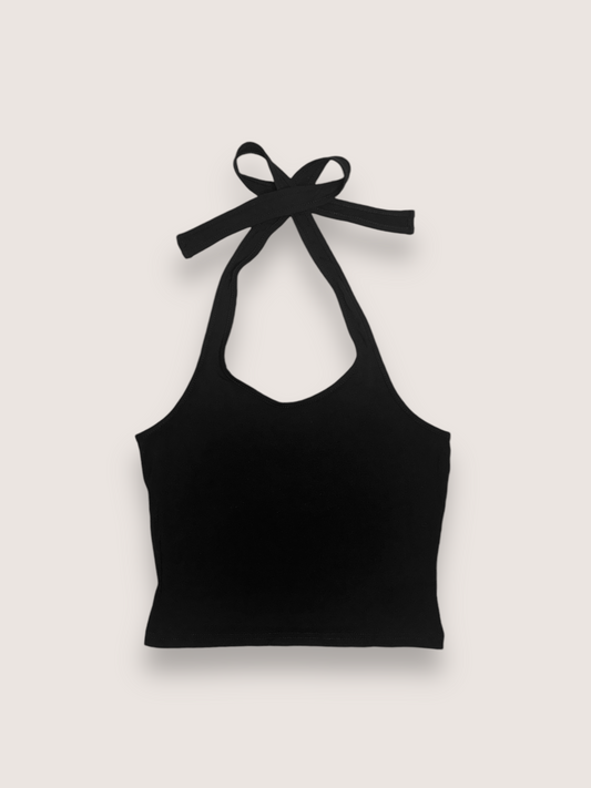 Top Halter Sin Espalda Sólido para mujer